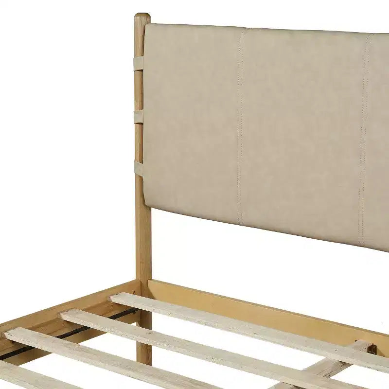 Cadre de lit Queen/King avec 2 tables de chevet, lit plateforme en bois avec tête de lit et tables de chevet assorties - ModernLuxe