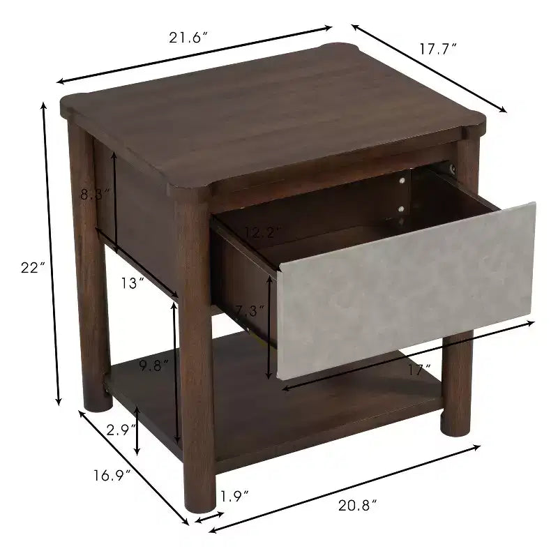 Cadre de lit Queen/King avec 2 tables de chevet, lit plateforme en bois avec tête de lit et tables de chevet assorties - ModernLuxe