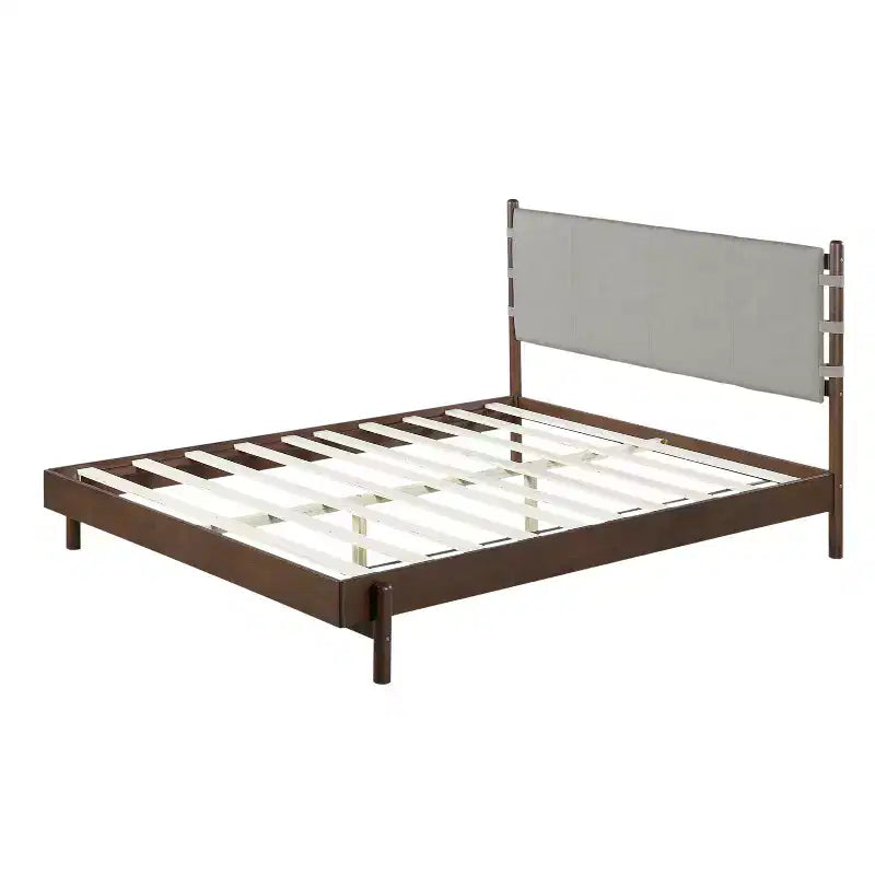 Cadre de lit Queen/King avec 2 tables de chevet, lit plateforme en bois avec tête de lit et tables de chevet assorties - ModernLuxe
