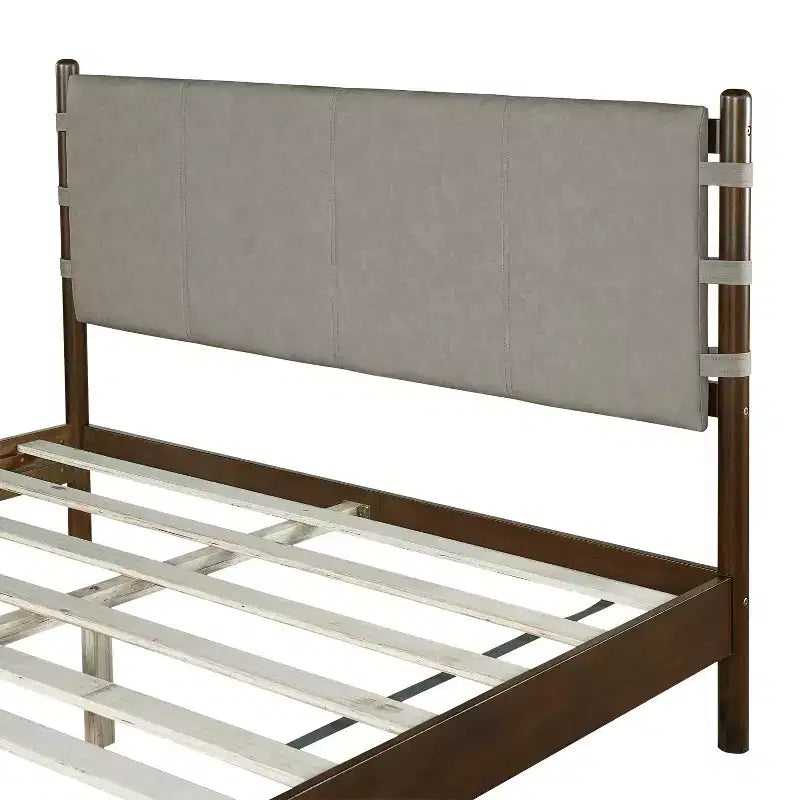 Cadre de lit Queen/King avec 2 tables de chevet, lit plateforme en bois avec tête de lit et tables de chevet assorties - ModernLuxe