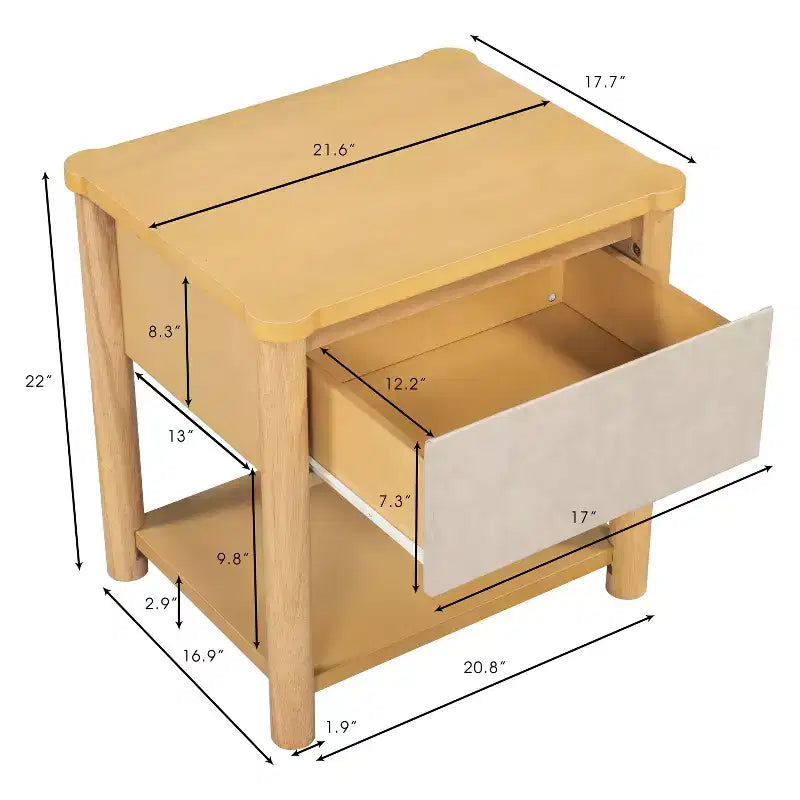 Cadre de lit Queen/King avec 2 tables de chevet, lit plateforme en bois avec tête de lit et tables de chevet assorties - ModernLuxe