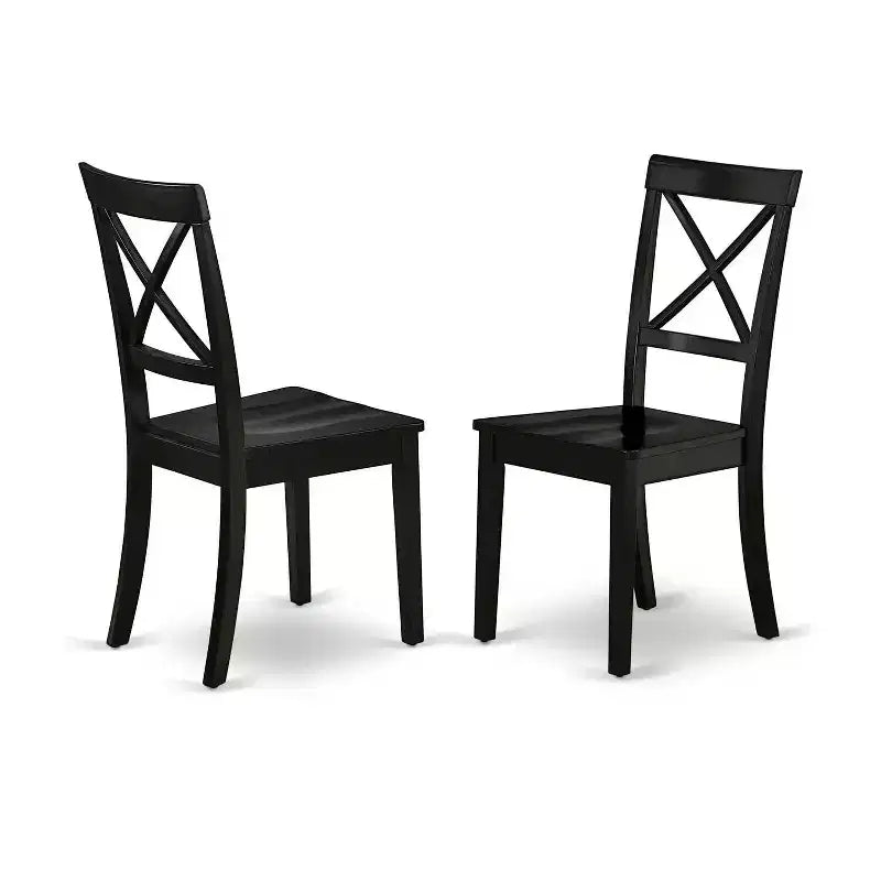Ensemble de salle à manger méditerranéen 7 pièces - Table et 6 chaises - 36x60 pouces - Finition noire - HomeStock