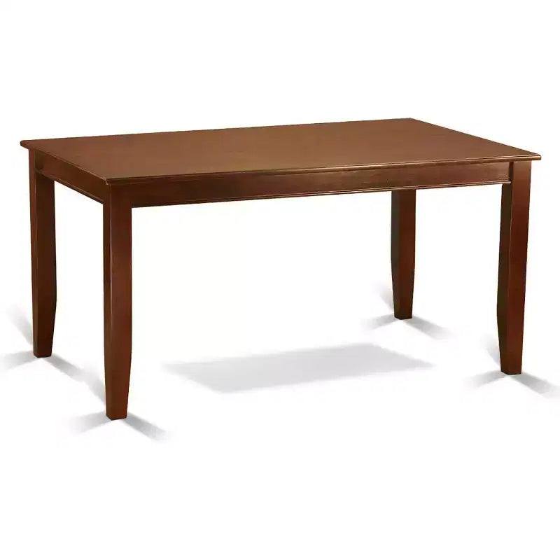 Table de salle à manger HomeStock 7 pièces en bois massif finition acajou avec 6 chaises