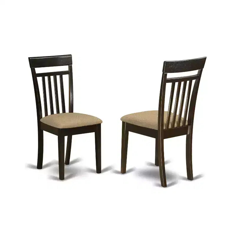 Ensemble de salle à manger vintage - Table et chaises 6 pièces - Banc en tissu lin - Cappuccino 36x60 pouces