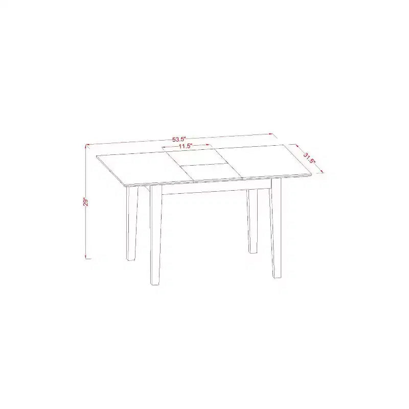 Ensemble de salle à manger vintage - Table à rallonge papillon et 2 chaises - Finition acajou 32x54 pouces