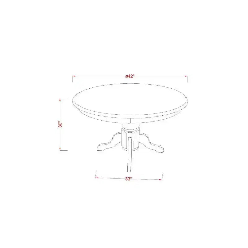 Ensemble de salle à manger 3 pièces Table ronde et 2 chaises Parsons - Similicuir noir - Table de 42