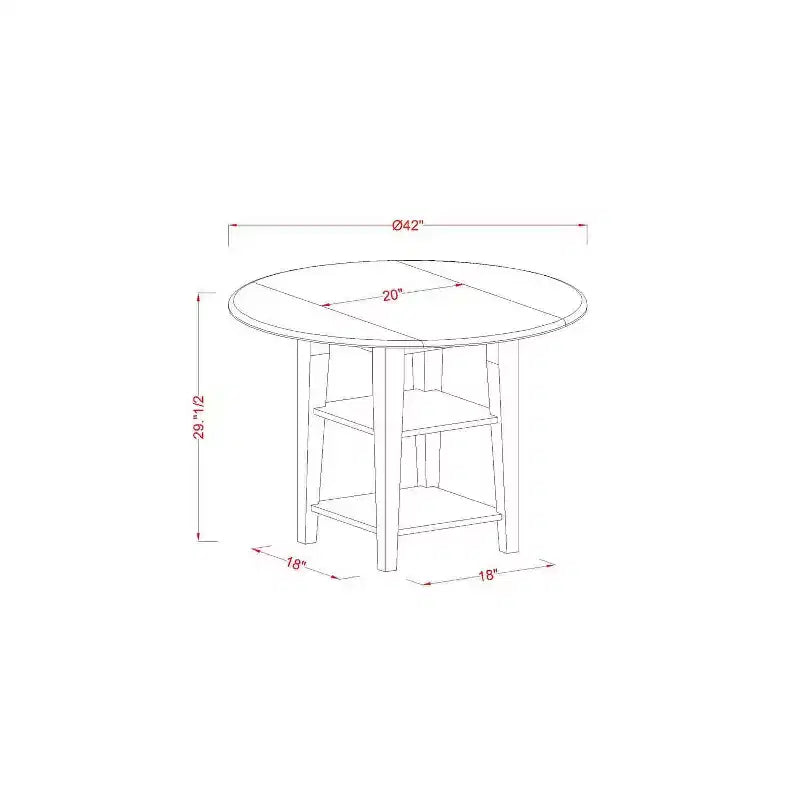 Ensemble de dinette vintage 3 pièces - Table ronde et 2 chaises - Fini noir cerise - Cuisine salle à manger