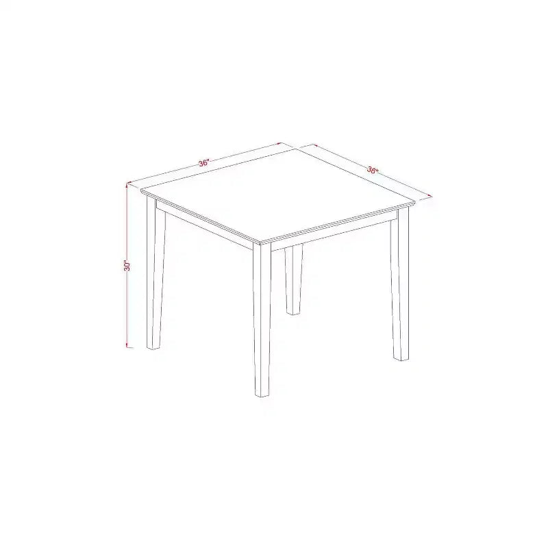 Ensemble de salle à manger carré 5 pièces - Table de 36 pouces et 4 chaises Parson - Pieds en chêne, cuir PU couleur Oasis