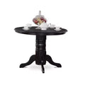 HomeStock 3-Piece Round Black Finish Solid Wood Top Dining Table with 2 Chairs
