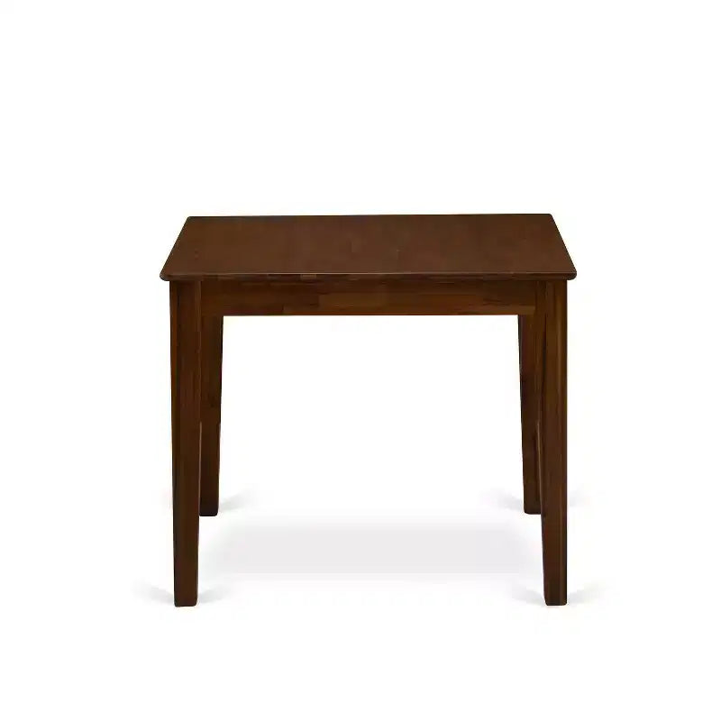 Ensemble de table à manger HomeStock 3 pièces, plateau carré en bois massif, finition noyer antique, pour petits espaces