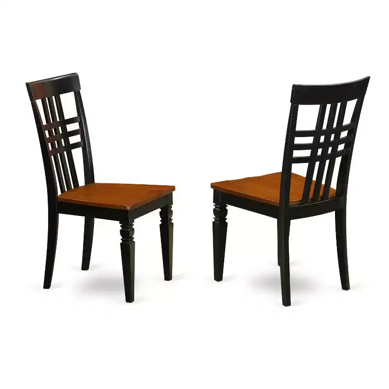 Ensemble table à manger ronde - Table de cuisine 3 pièces avec chaises, 107 cm, finition cerise noire