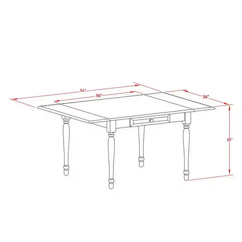 Ensemble de table à manger HomeStock 3 pièces en bois massif finition noir et cerisier avec abattant