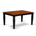HomeStock 5-Piece Rectangle Black and Cherry Finish Solid Wood Top Dining table with 4 Chairs