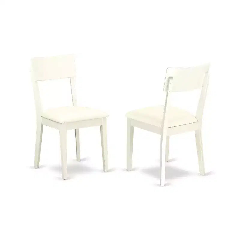 Ensemble de salle à manger 5 pièces - Table et 4 chaises - Finition blanc lin - Pour cuisine ou salle à manger