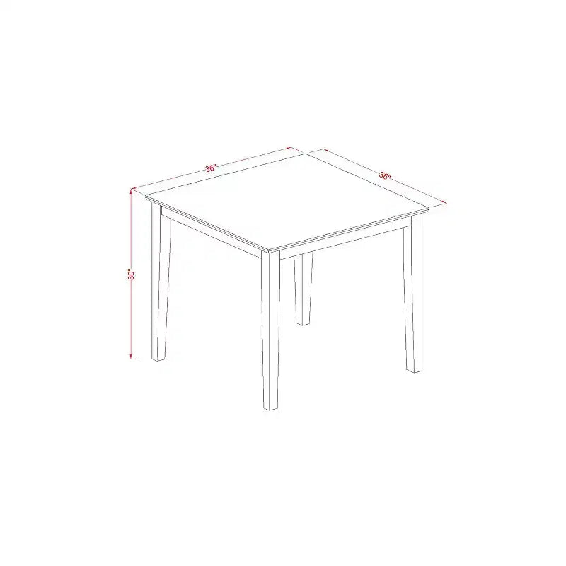 Ensemble de salle à manger 5 pièces - Table et 4 chaises - Finition blanc lin - Pour cuisine ou salle à manger