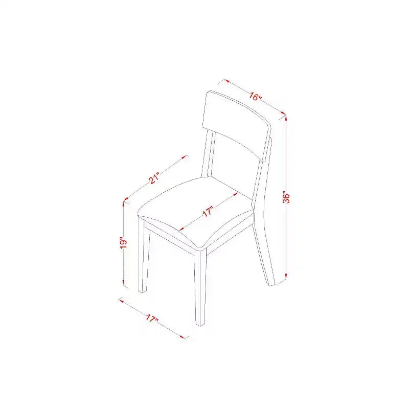 Ensemble de salle à manger 5 pièces - Table et 4 chaises - Finition blanc lin - Pour cuisine ou salle à manger
