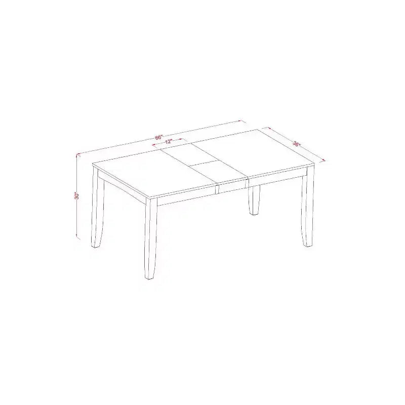 Ensemble de salle à manger nordique - Table rectangulaire et chaises - Ensemble de cuisine moderne
