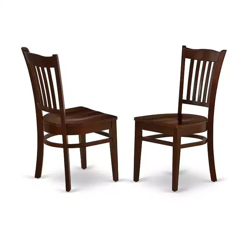 Ensemble de salle à manger 3 pièces – Table ronde et 2 chaises pour petites cuisines – Finition acajou de 36 pouces