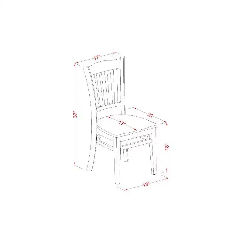Ensemble de salle à manger 3 pièces – Table ronde et 2 chaises pour petites cuisines – Finition acajou de 36 pouces