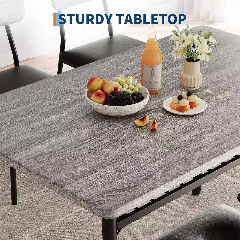 Ensemble de salle à manger 3 pièces pour 2, cuisine en bois, petite table de cuisine, chaises rembourrées et structure en métal, pour petit espace, appartement