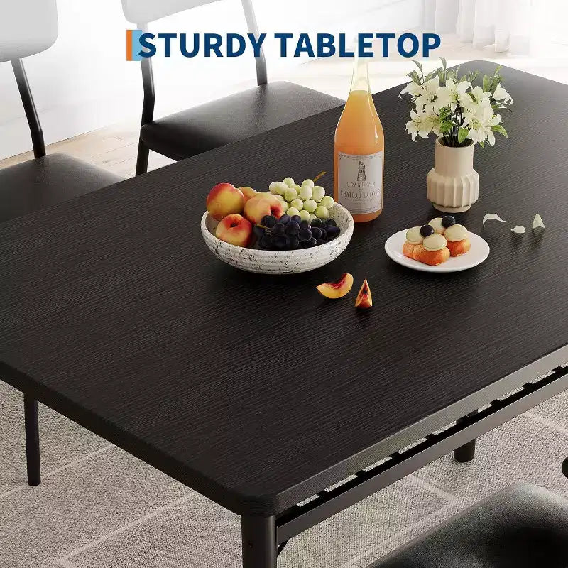Ensemble de salle à manger 3 pièces pour 2, cuisine en bois, petite table de cuisine, chaises rembourrées et structure en métal, pour petit espace, appartement