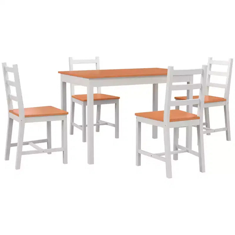 Ensemble table et chaises de salle à manger pour 4, 5 pièces, moderne, en bois massif, pour petits espaces, coin repas.