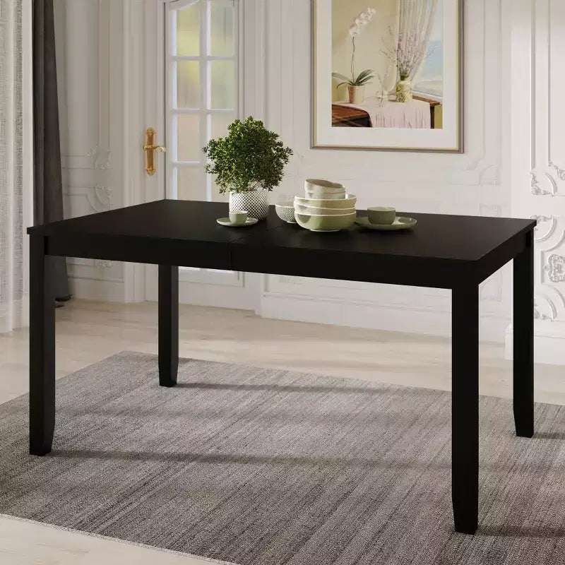 Ensemble de salle à manger 7 pièces ChaletPosh avec chaises de salle à manger avec housse en lin