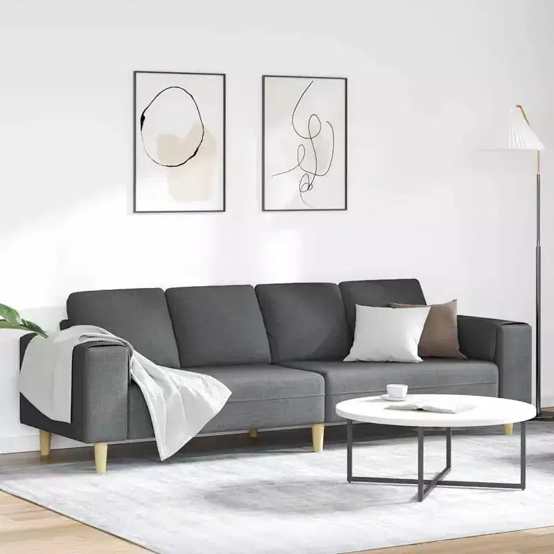 Ensemble de canapé en tissu gris foncé