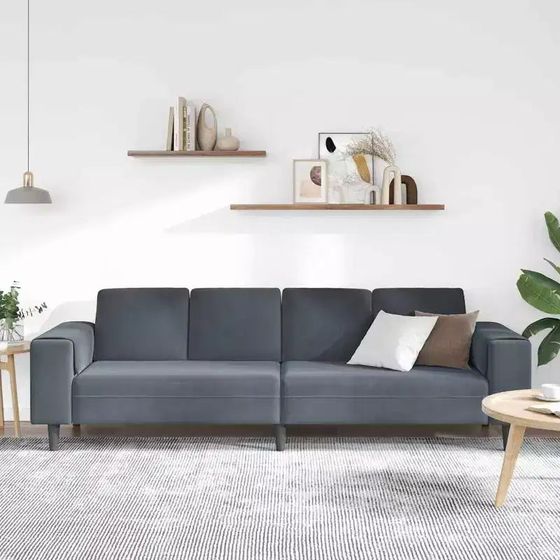 Ensemble de canapé en tissu gris foncé