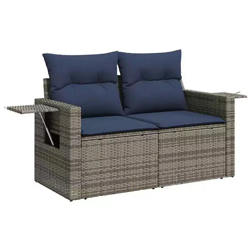 vidaXL Salon de jardin en rotin PE noir, acier poudré Standard