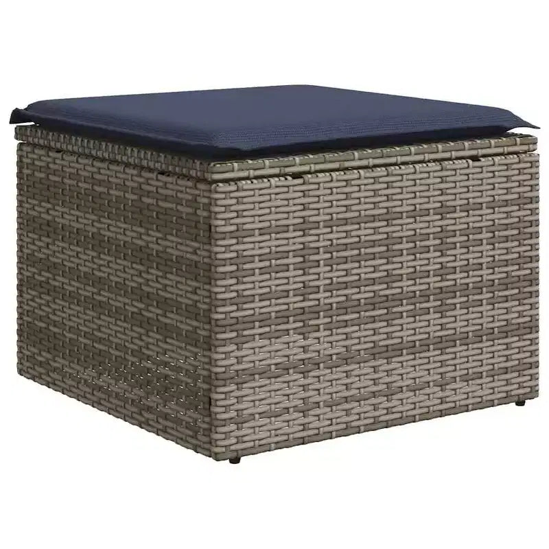 vidaXL Salon de jardin modulaire noir en rotin PE, acier enduit de poudre, grand modèle