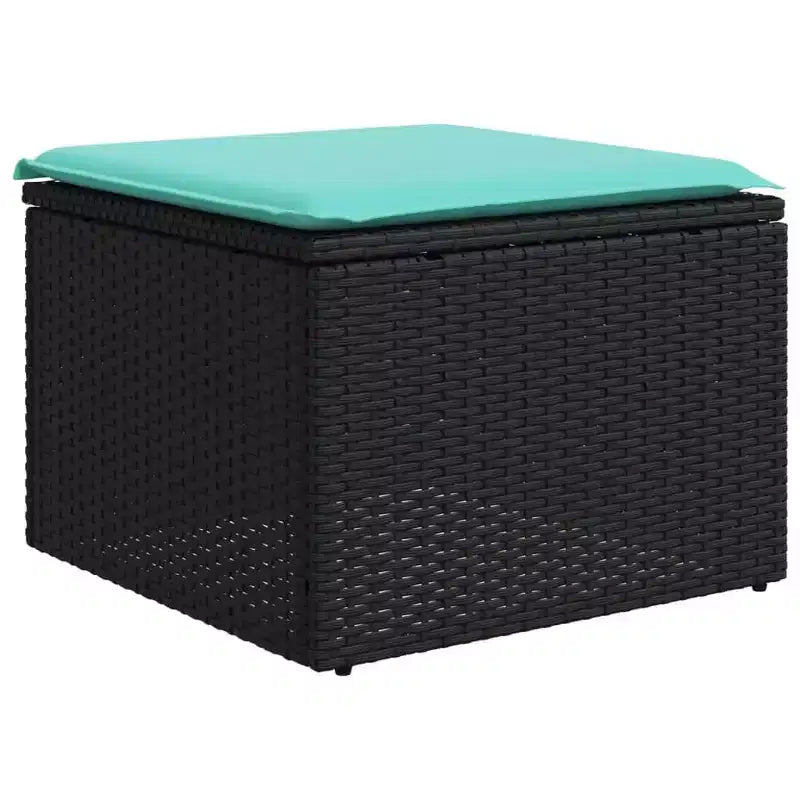 vidaXL Salon de jardin modulaire noir en rotin PE, acier enduit de poudre, grand modèle