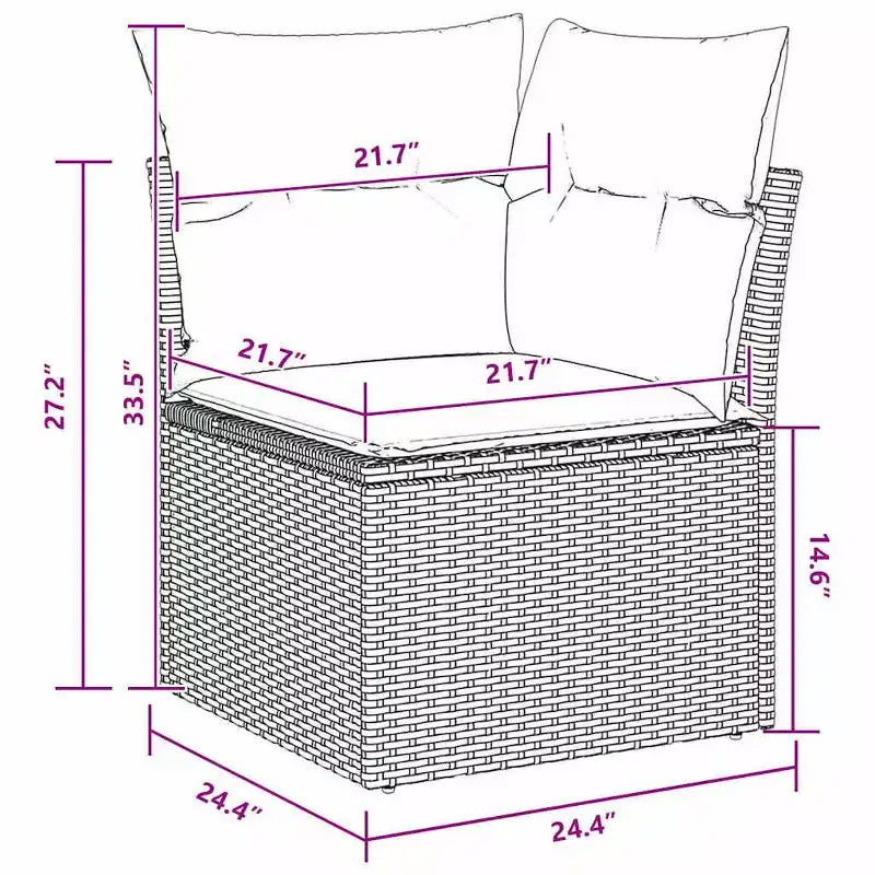 vidaXL Salon de jardin avec coussins 8 pcs Résine tressée