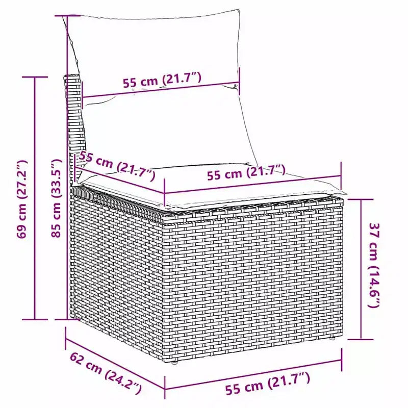 vidaXL Salon de jardin avec coussins 8 pcs Résine tressée