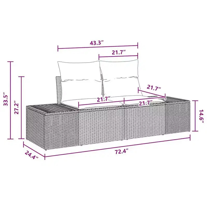 vidaXL Salon de jardin avec coussins 8 pcs Résine tressée