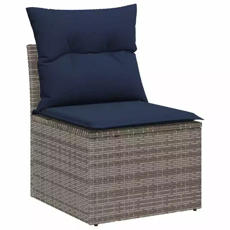 vidaXL Ensemble de canapés de jardin avec coussins 5 pcs Résine tressée marron - Marron sans table Rouge