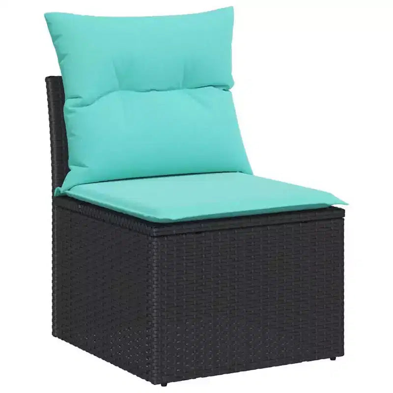 vidaXL Ensemble de canapés de jardin avec coussins 5 pcs Résine tressée marron - Marron sans table Rouge