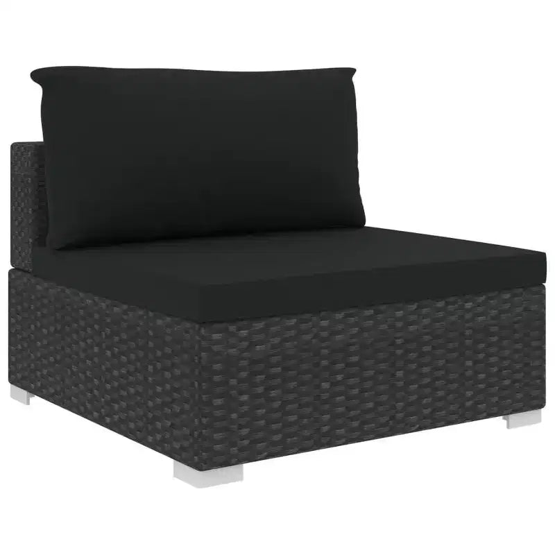vidaXL Salon de jardin 4 pièces avec canapé modulable et table en résine tressée - Gris
