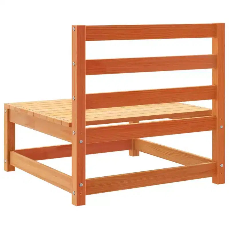 vidaXL Ensemble de canapés de jardin en bois de pin massif Grand canapé d'extérieur modulaire - Pin naturel sans coussin