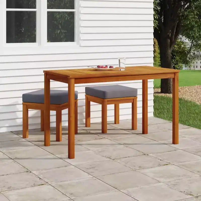 vidaXL Salon de jardin 3 pièces table et chaises en bois d'acacia massif