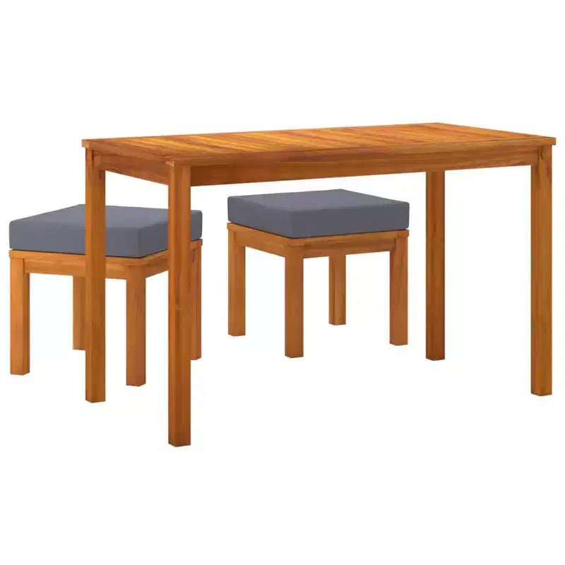 vidaXL Salon de jardin 3 pièces table et chaises en bois d'acacia massif