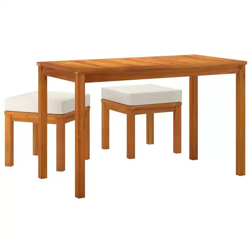 vidaXL Salon de jardin 3 pièces table et chaises en bois d'acacia massif