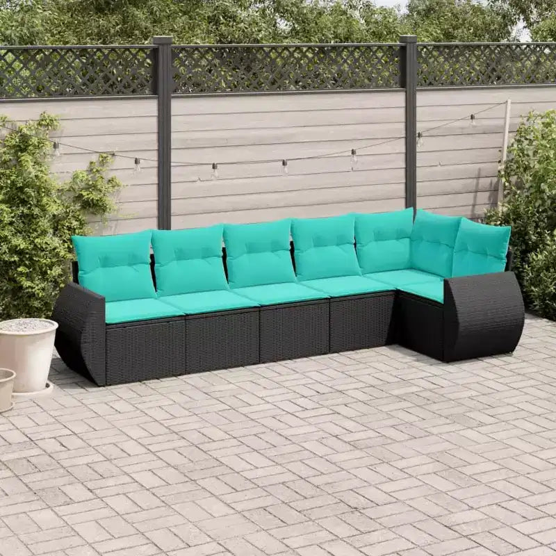 vidaXL Salon de jardin canapé noir en résine tressée Canapé de jardin modulable