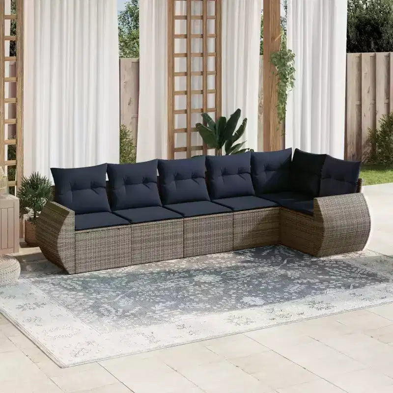 vidaXL Salon de jardin canapé noir en résine tressée Canapé de jardin modulable
