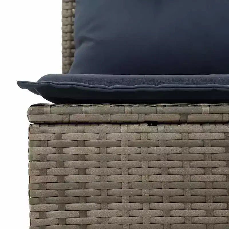 vidaXL Salon de jardin canapé noir en résine tressée Canapé de jardin modulable