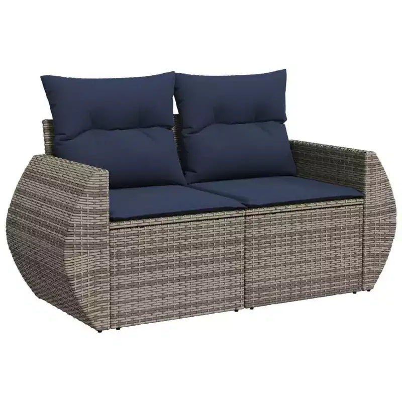 vidaXL Salon de jardin canapé noir en résine tressée Canapé de jardin modulable