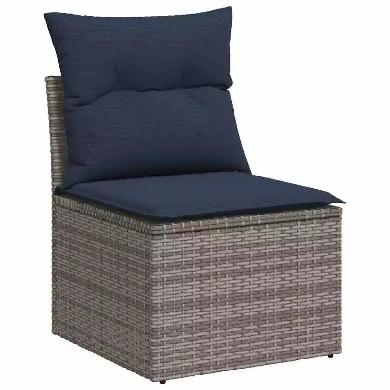 vidaXL Salon de jardin canapé noir en résine tressée Canapé de jardin modulable