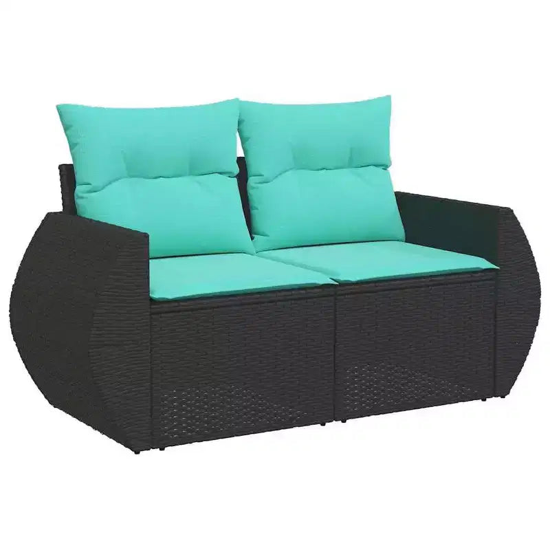 vidaXL Salon de jardin canapé noir en résine tressée Canapé de jardin modulable