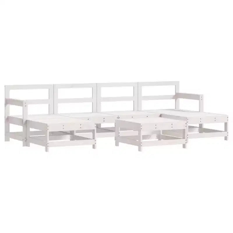 vidaXL Salon de jardin avec coussins, 7 pièces, en bois massif