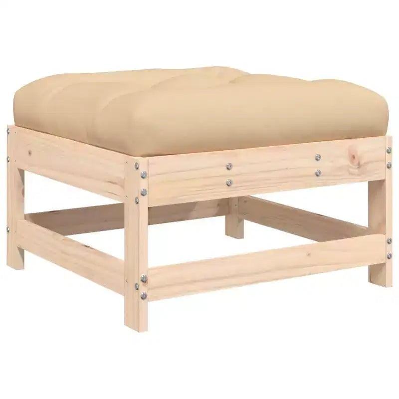 vidaXL Salon de jardin avec coussins, 7 pièces, en bois massif